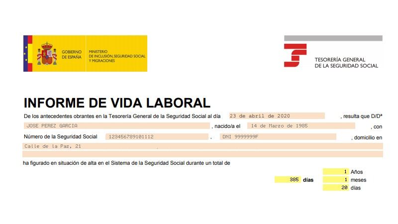 como pedir la vida laboral